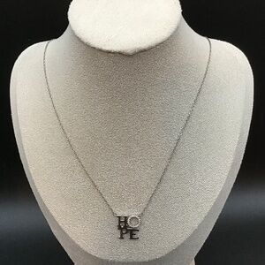 Hope Necklace 925 Sterling Silver with accent clear crystals